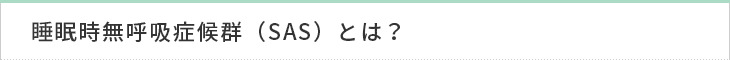 睡眠時無呼吸症候群(SAS)とは?